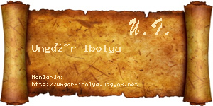 Ungár Ibolya névjegykártya